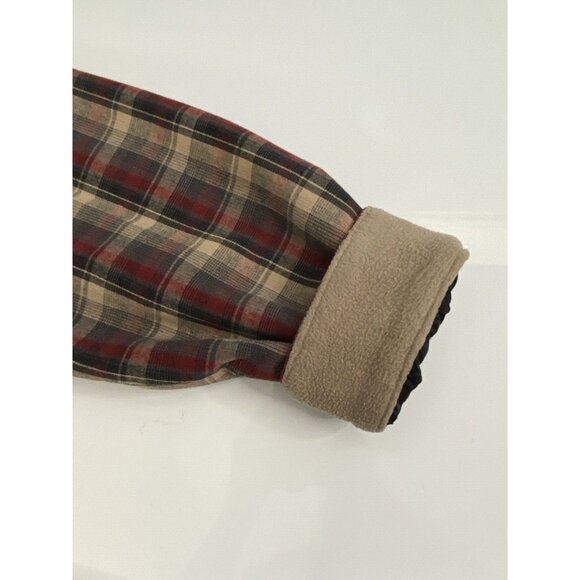 Woolrich Fleece Lined Full Snap Shirt Jacket Men’s XL Plaid Merlot Ombre Jac - Picture 10 of 16